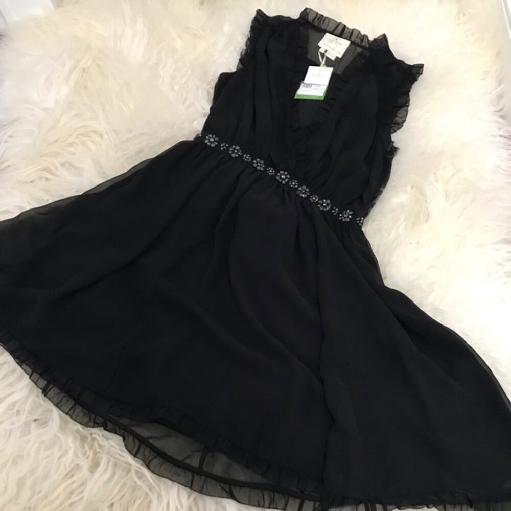 Kate Spade Chiffon Embellished Mini Dress - Picture 5 of 8